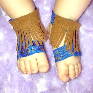 ❤️Suede leather fringe barefoot sandals❤️